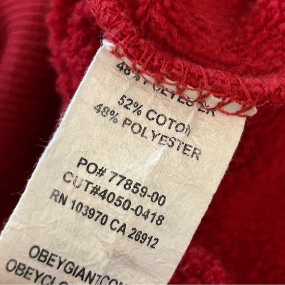 ❤️ Obey Vibrant Red Crewneck Women’s  Sweater XS - Picture 6 of 10
